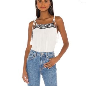 1. State Embroidered Gauze Cami in Ivory